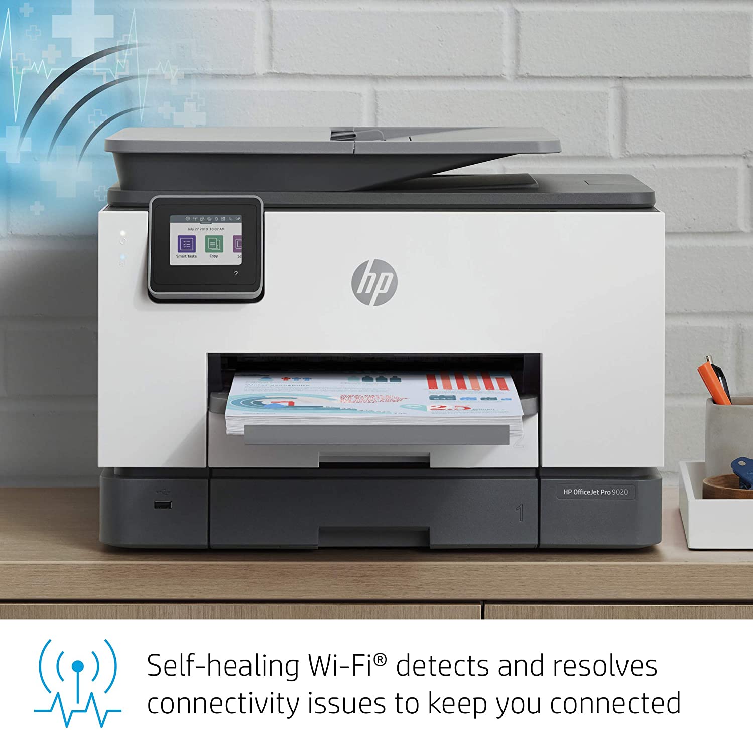 Impresora HP Multifuncion  OfficeJet Pro 9020 imprime, copia, escanea a doble cara de una sola pasada, fax  Adf automatico a doble cara Wifi color 22 ppm negro y 18 ppm color ecotank tinta pigmentada sin chip