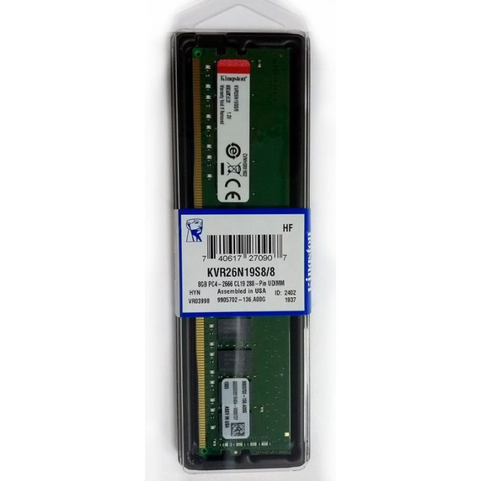 Memoria Ram DDR4 3200 Mt/a 8Gb KINGSTON Pc4, Sin bufer, 8/8 Nuevo, Sellado, garantia 1 año