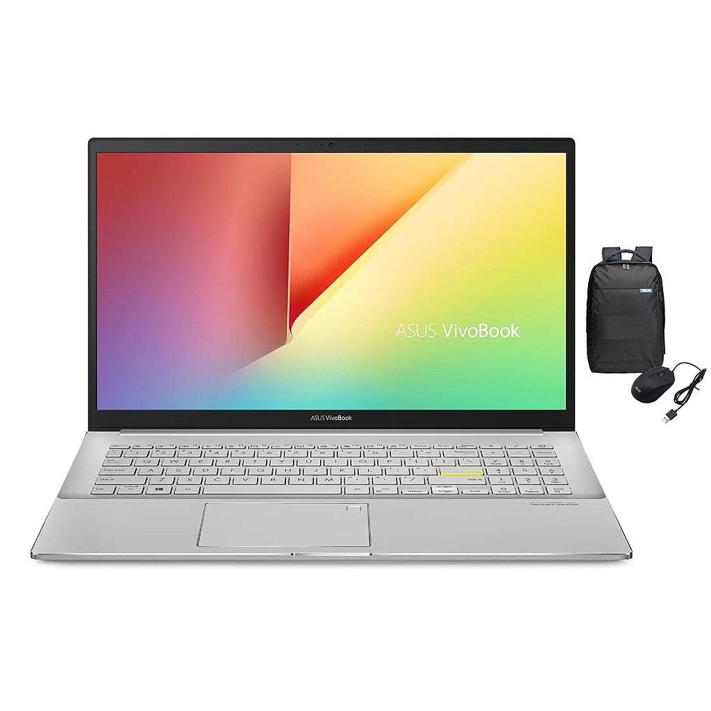 Laptop Asus X515J i5 1035G1, 3.10Ghz, 10th Gen, Ram 8Gb, Disco SSD 256Gb, 15.6 FHD, Webcam, Incluye mochila + mouse Asus W 10, Color Silver