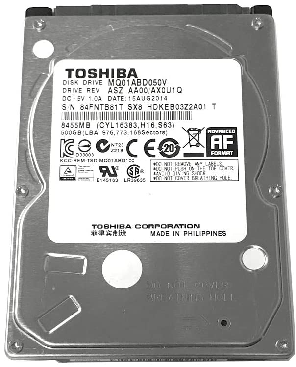 Disco Duro TOSHIBA 500Gb, Hdd, Laptop, Sata, 2.5 inch, Nuevo, Garantia 1 año