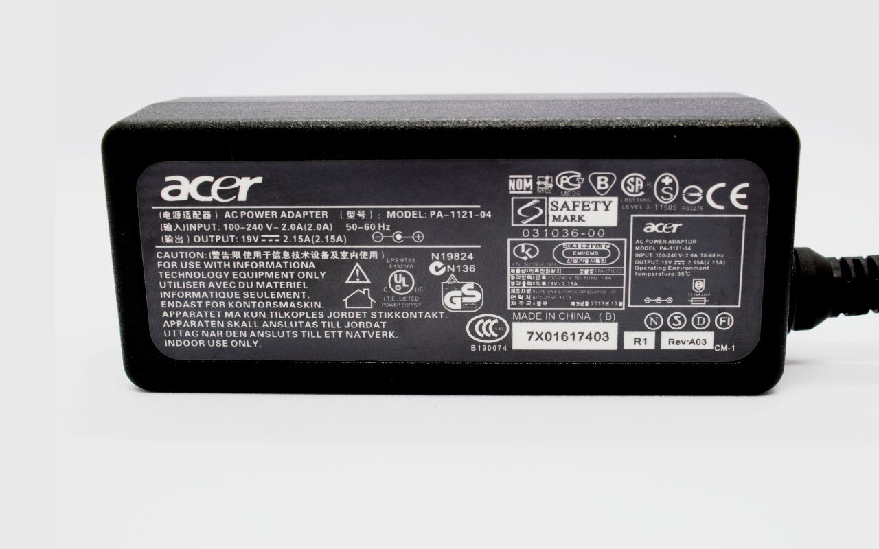 Cargador Laptop ACER 19V/2.15A/30W/5.5*1.7mm Punta amarilla, HC