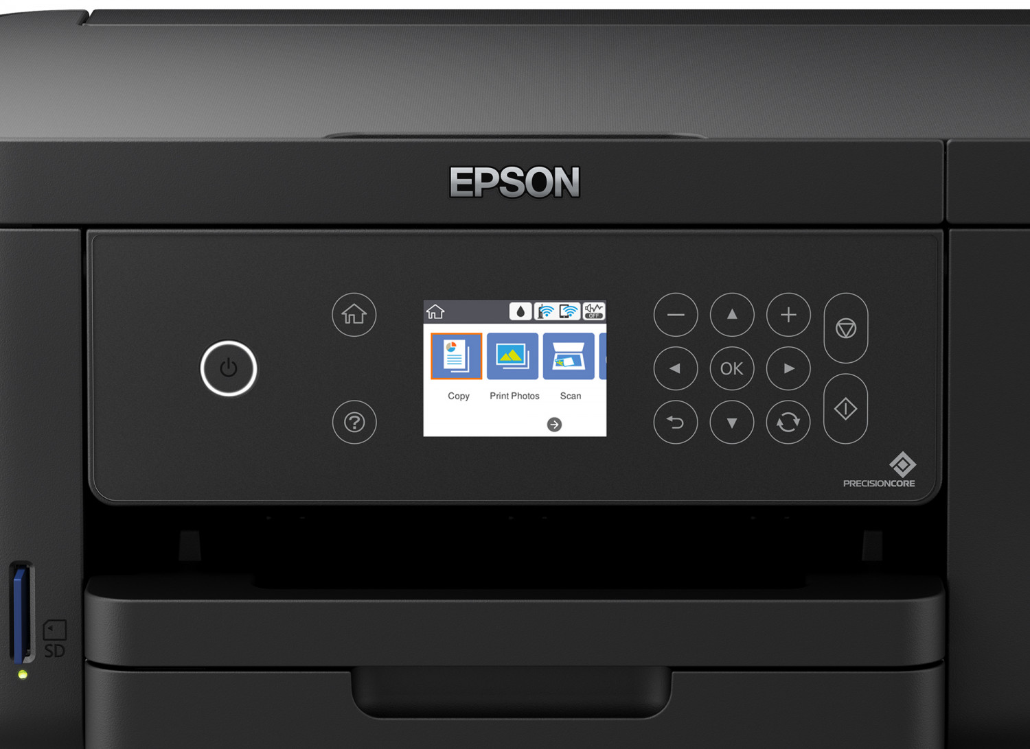 Impresora Epson XP-5100: Multifuncion impresora-copiadora-escaner, dúplex en impresión, Wifi, USB, Impresión móvil, Pantalla a color, bandeja posterior hasta 100 paginas, 33 pg/min Monocromo, 15 pg/min Color, nueva, Ecotank Dye reformada a L6160