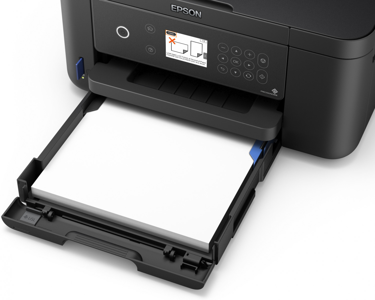 Impresora Epson XP-5100: Multifuncion impresora-copiadora-escaner, dúplex en impresión, Wifi, USB, Impresión móvil, Pantalla a color, bandeja posterior hasta 100 paginas, 33 pg/min Monocromo, 15 pg/min Color, nueva, Ecotank Dye reformada a L6160