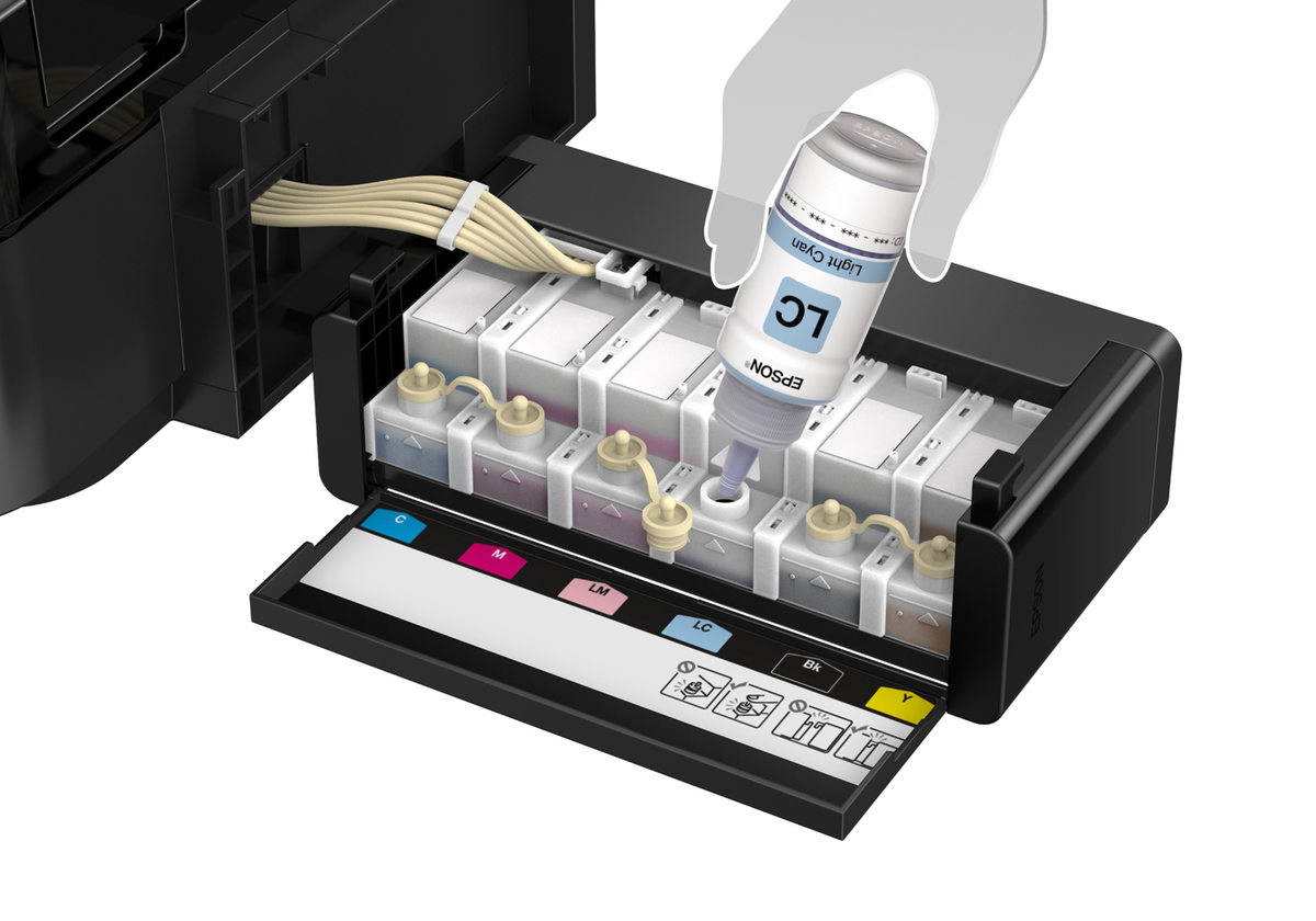 Impresora Multifuncion Epson L850, Pantalla, Fotografica, Impresion Cd-Dvd, PVC, Lector SD & memory stick, sistema original