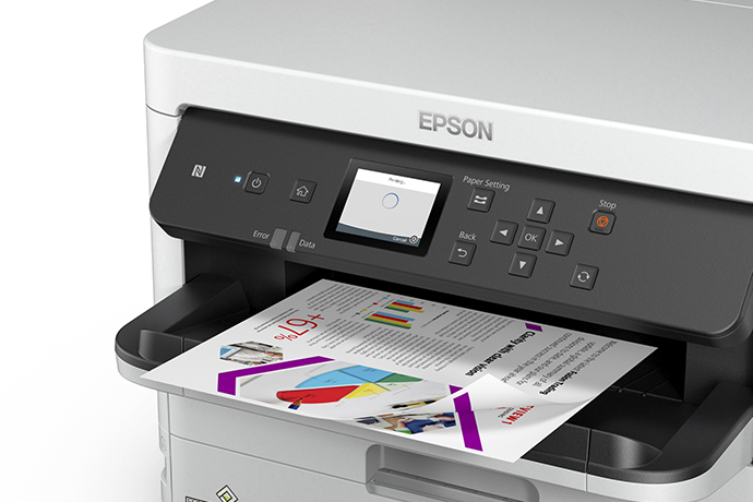 Impresora Epson WorkForce Pro C-5290, hasta 34 ppm negro y color, WiFi, A4, Ethernet, Duplex, sistema de tinta de bolsas reemplazables, SIN ESCANER, Ecotank pigmentada