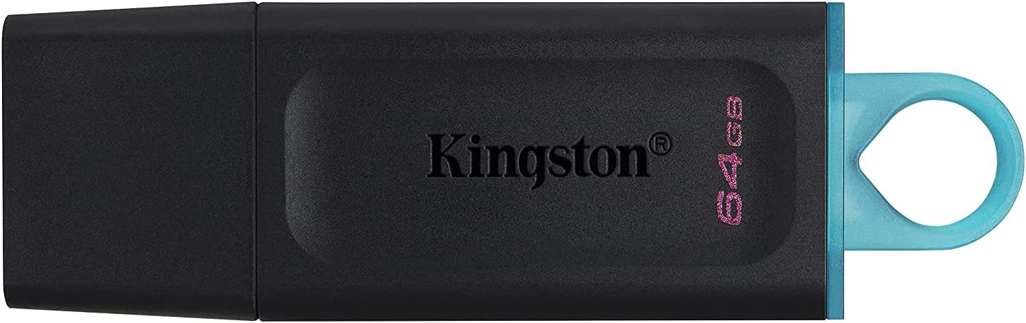 Flash Memory Kingston DTX Exodia 64Gb, Usb, 3.2, G1, color negro con turquesa