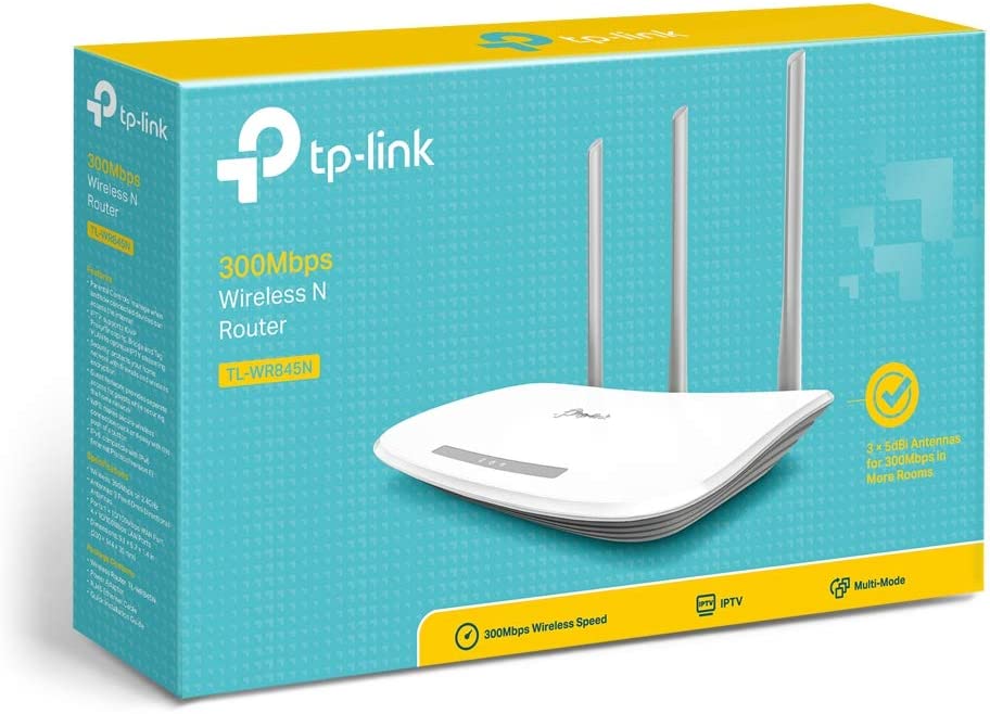 Router Inalambrico TP-LINK WR845N 300Mbps, 3 antenas fijas, 4Ptos Lan, 