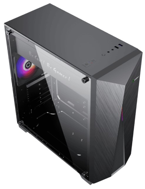 Case Gamer Gamemax- Nova N6, ATX, Cubierta Metalica, panel lateral plastico, Frontal metalico,Malla y led Rgb, Audio HD, Usb 3.0 y 2.0, color negro 