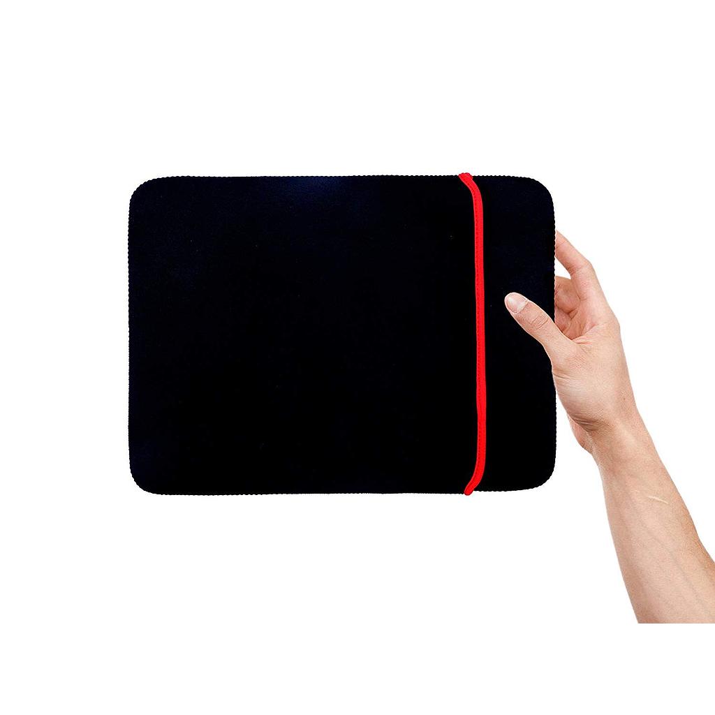 Estuche Para Laptop 14.1pulgadas, Negro con Rojo, Sin Cierre, Reversible