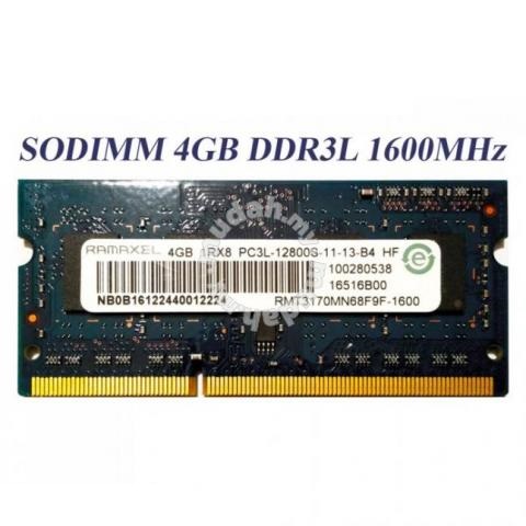 SO DIMM DDR3L-1600 Mhz 4GB  PC3L-12800 PULL Varias Marcas