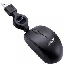 Mouse GENIUS Micro Traveller Retractil Usb color negro 3 botones,  para Laptop