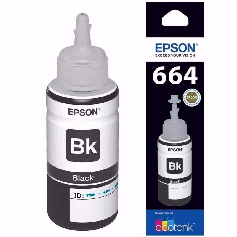 Tinta Original Epson T664 Black L210 L220 L355 L365 L555 L565, Sellado