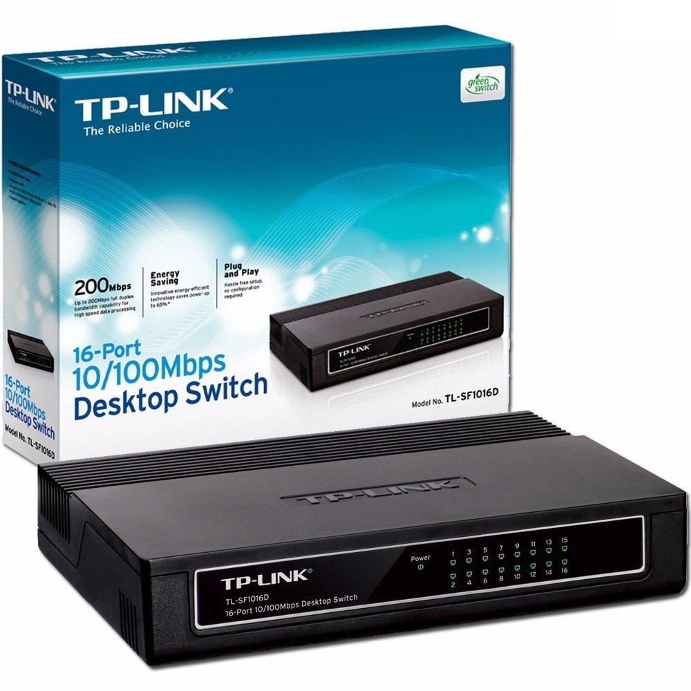 Switch TP-Link 16 puertos,10/100,  200Mbps TL-SF1016D