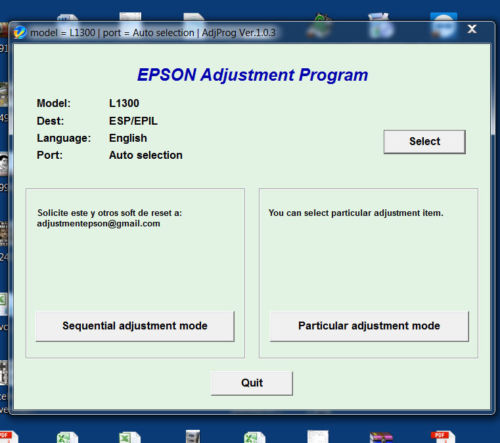 Adjustment program Reset Epson L1300 1 pc ilimitado
