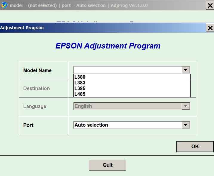 Adjustment program Reset Epson L380 1 pc ilimitado