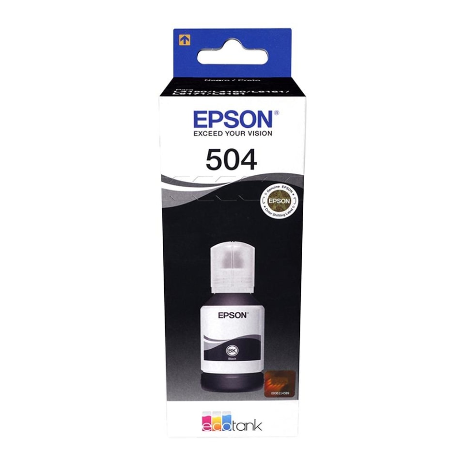 Tinta Original Epson 504 Black L4150, L4160, L4260, L6161, L6171, L6191, L14150