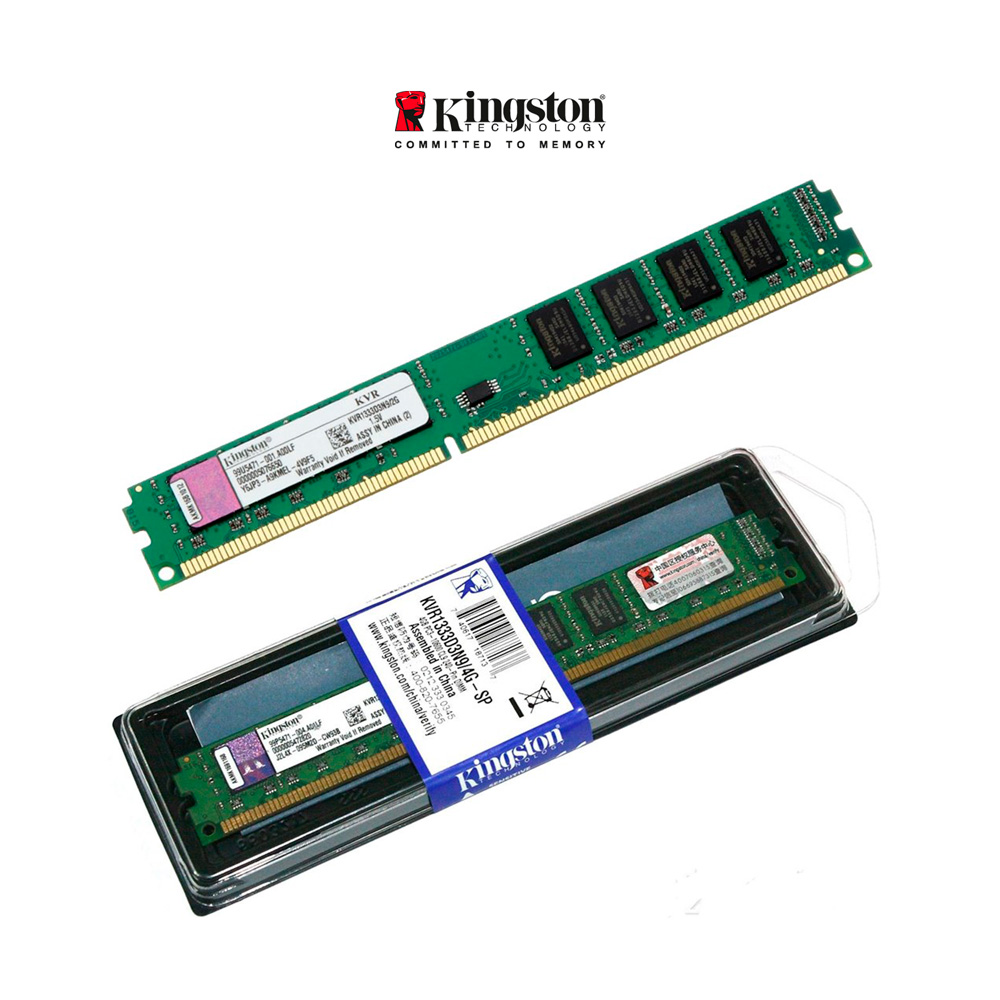DIMM DDR3 - 1600MHz 4Gb KINGSTON PC Non-ECC CL11 1Rx8 KVR16N11S8-4 PC3-12800, Nuevo, 1 año de garantia