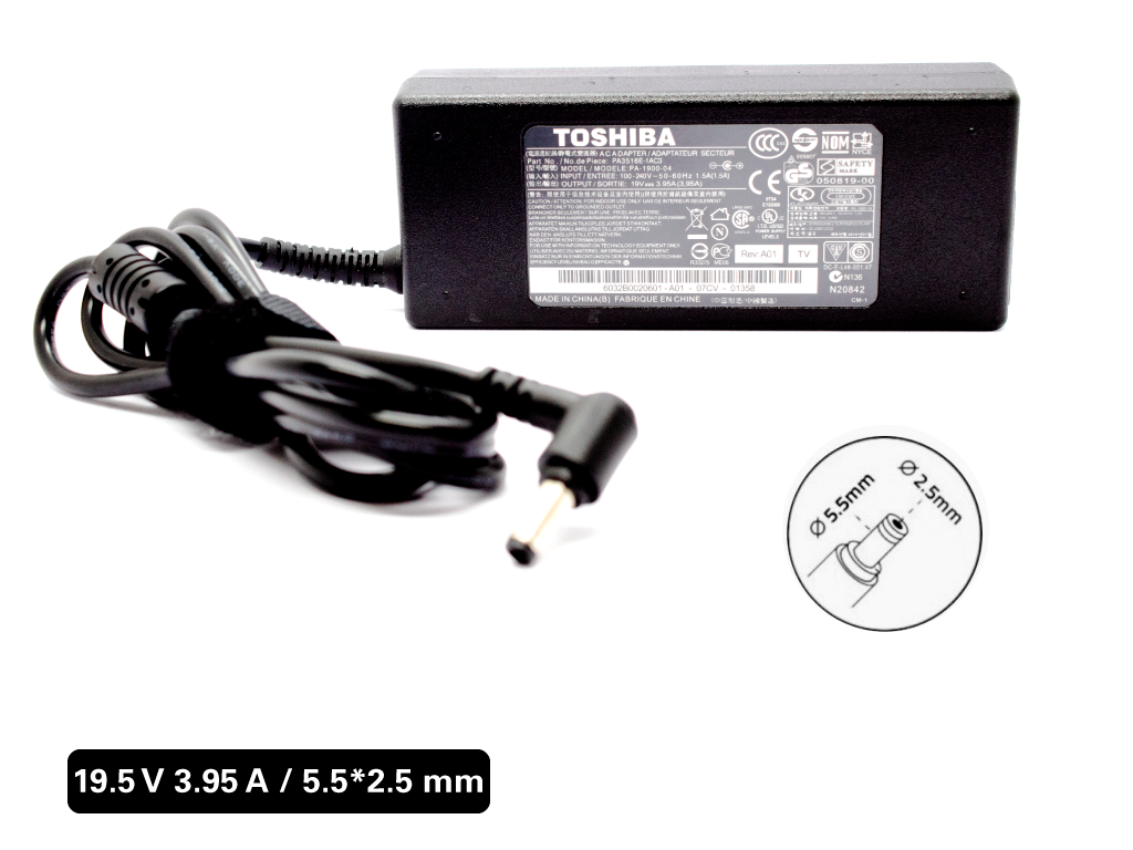 Cargador Laptop TOSHIBA / ASUS 19V/4.74A/90W/5.5*2.5mm Plug Negro, HC