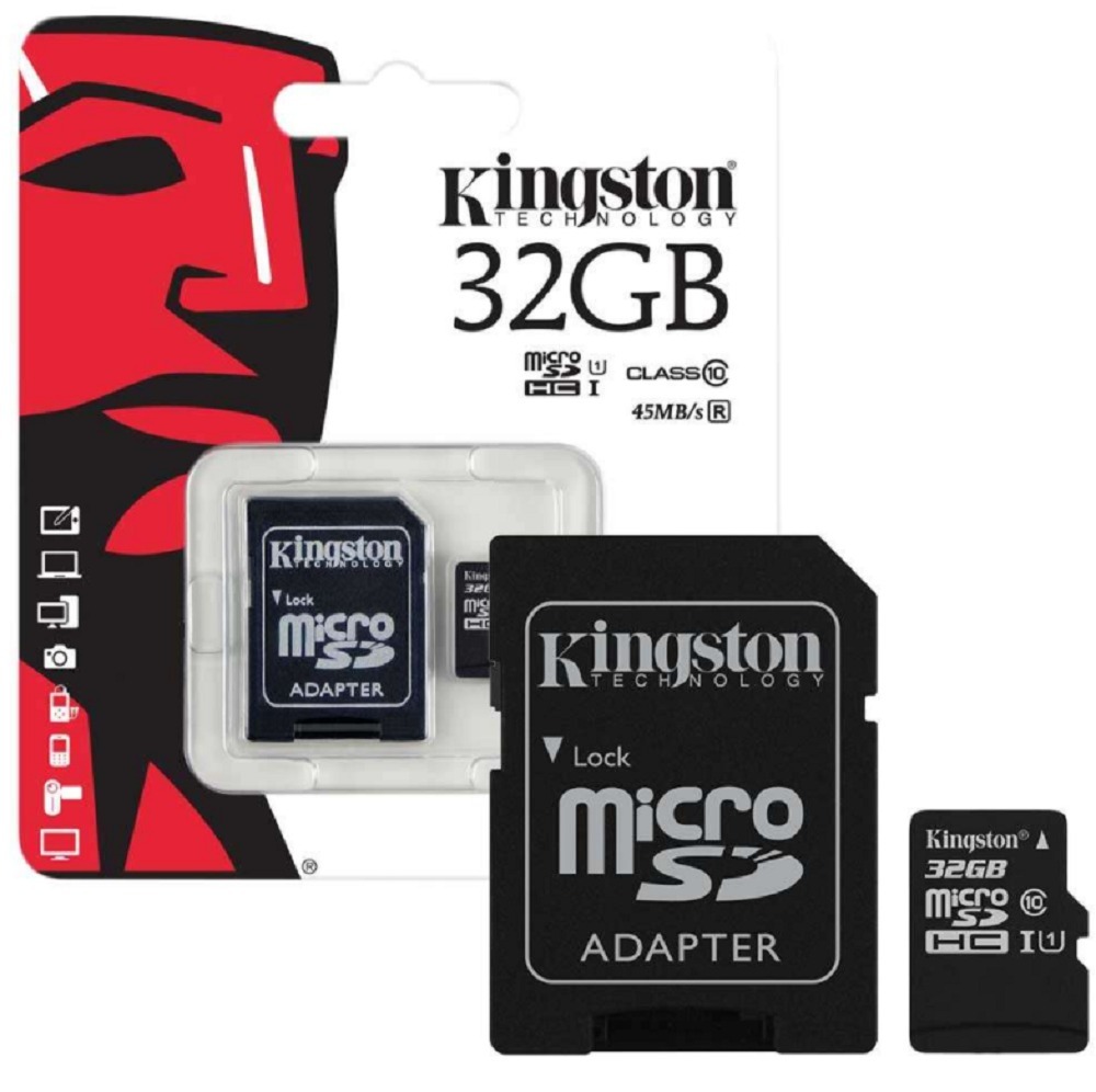 Tarjeta Microsd KINGSTON 32 Gb, 2 en 1, Clase 10, garantia 1 año