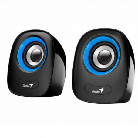 Parlante Genius Sp-Q160 Azul, Usb, 3.5mm, 6W, Control de Volumen, para Pc, Tv, Dvd,  Laptop, Xbox, color Azul