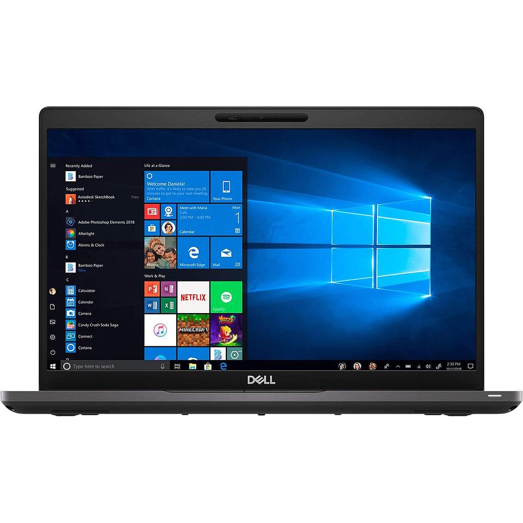 Laptop Dell 5400 Core i5-8365U Quad Core 1.60GHz hasta 3.9Ghz, 8th Gen, Ram 16Gb,  Disco SSD 512Gb M.2, Display 14&quot;  Full HD, Webcam HD, No DVDWr, Windows 10 Pro 64-bit, Renovada, color Negro Onix