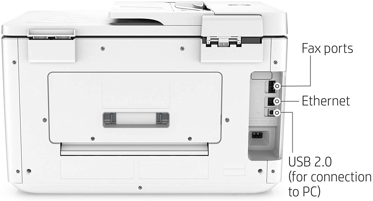 Impresora HP Multifunción OfficeJet Pro 7740 gran formato imprime, copia, escanea en A3, fax Adf automatico a doble cara Wifi color 35 ppm negro y 20 ppm color ecotank tinta pigmentada sin chip