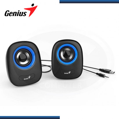 Parlante Genius Sp-Q160, Usb, 3.5mm, 6W, Control de Volumen, para Pc, Tv, Dvd,  Laptop, Xbox, color Azul