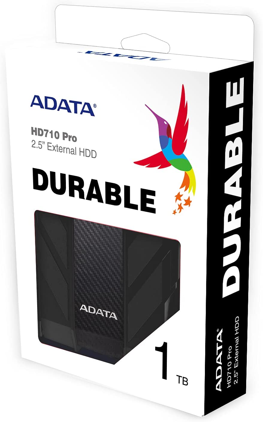 Disco duro EXTERNO ADATA 2.5" HD710PRO, 1Tb, 3.1, Usb, Anti golpes, Antisalpicaduras,3D, Black