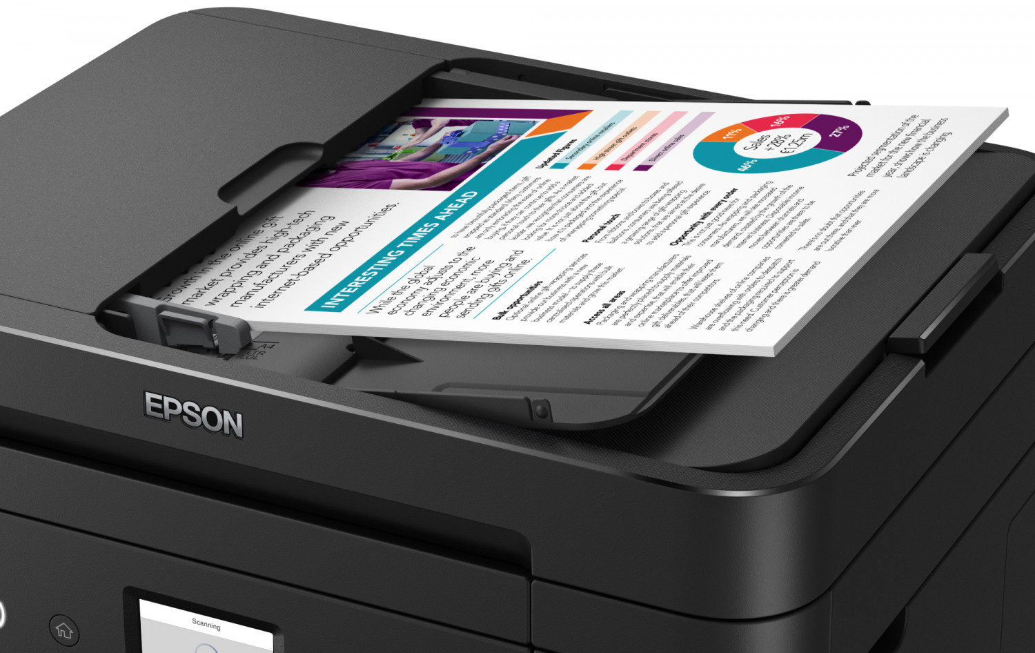 Impresora Epson WF2860 Wifi ADF duplex display tactil a color SELLADA