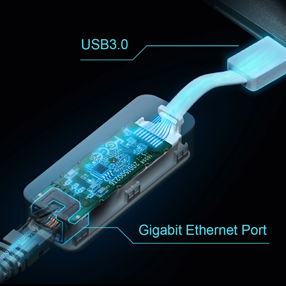 Adaptador de Red Tp-link Ue300  Usb 3.0 a 1 puerto Rj45 Gigabit Ethernet 1000mb